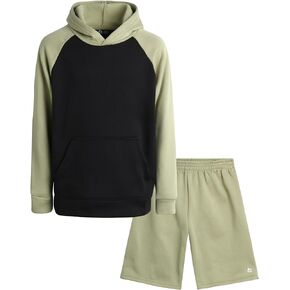 RBX Boys' Sweatsuit Set - 2 Piece Performance Fleece Hoodie Sweatshirt and Sweat Shorts (4-12)