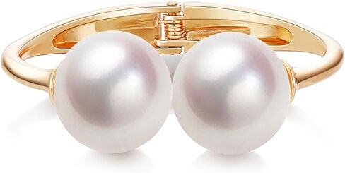 Wide Grooved Crystal Cuff Hinge Bangle Metal Shiny Punk Bracelet Great Polished Fashion Statement Bangles Gold Smooth Bangle Bracelet for Women Girls Fashion Jewelry in Kuwait