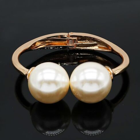 Wide Grooved Crystal Cuff Hinge Bangle Metal Shiny Punk Bracelet Great Polished Fashion Statement Bangles Gold Smooth Bangle Bracelet for Women Girls Fashion Jewelry in Kuwait