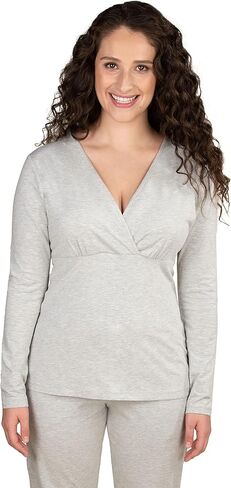 BRAVADO! DESIGNS Women's Nursing Top Long Sleeve V Neck Breastfeeding Maternity Shirt in Saudi Arabia