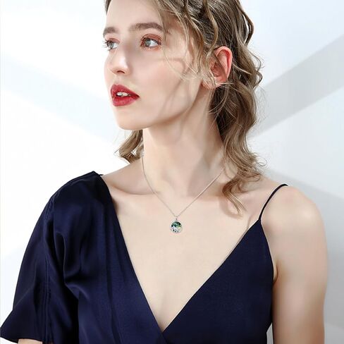 ConBo Mountain Locket Necklace S925 Sterling Silver Mountain Pendant Necklace for Women Girls Abalone Shell That Holds Pictures Mountain Locket Necklace Nature Jewelry Gift, Sterling Silver, No in Kuwait