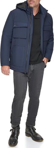 Andrew Marc Men's Mid-Length Water Resistant Laueld Jacket Zip Off Hood in Saudi Arabia