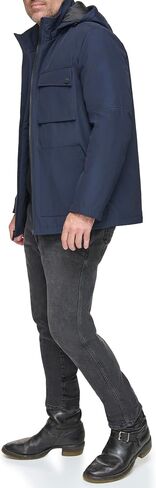 Andrew Marc Men's Mid-Length Water Resistant Laueld Jacket Zip Off Hood in Saudi Arabia