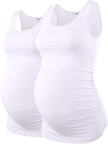 قمصان بيوتي للحوامل ذات مقاسات كبيرة وملابس مكشكشة عادية بدون أكمام in Kuwait