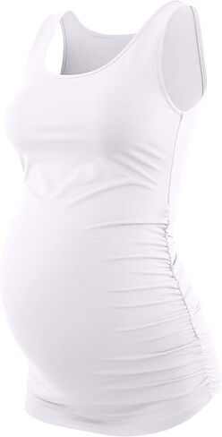 قمصان بيوتي للحوامل ذات مقاسات كبيرة وملابس مكشكشة عادية بدون أكمام in Kuwait