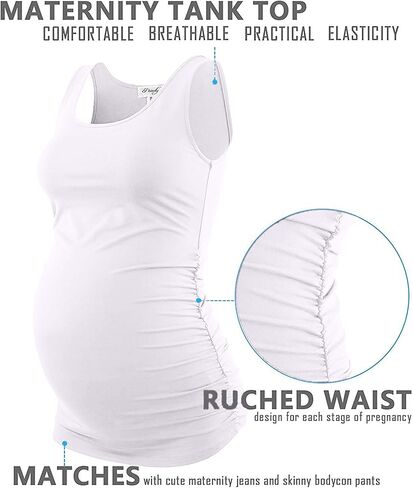 قمصان بيوتي للحوامل ذات مقاسات كبيرة وملابس مكشكشة عادية بدون أكمام in Kuwait