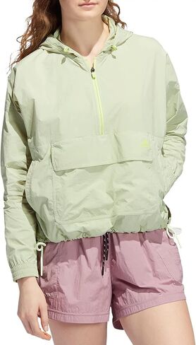 adidas Women's Utility Anorak Jacket, Magic Lime Small in Saudi Arabia