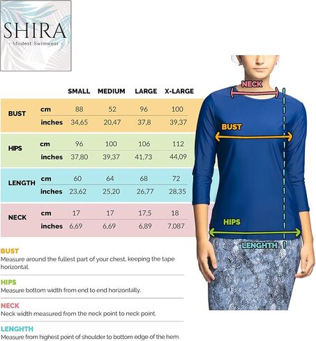 امرأة Tznius Rash Guard 3/4 كم رياضية للسباحة، التنس، الشاطئ، الرياضة، UPF 50+ حماية من الشمس in Kuwait