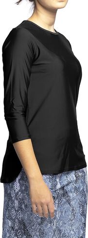 امرأة Tznius Rash Guard 3/4 كم رياضية للسباحة، التنس، الشاطئ، الرياضة، UPF 50+ حماية من الشمس in Kuwait