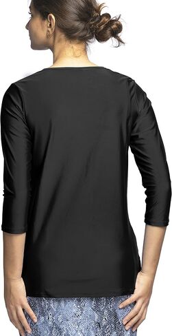 امرأة Tznius Rash Guard 3/4 كم رياضية للسباحة، التنس، الشاطئ، الرياضة، UPF 50+ حماية من الشمس in Kuwait