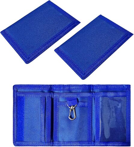 HXYCNNA RFID Wallet Trifold Wallets for Men, Velcro Wallet Keychain Wallet, Canvas Outdoor Sports Thin Wallet for Kids, Coin Purse with Zipper for Kids, Birthday Gifts Wallet(Navy Blue) in Saudi Arabia