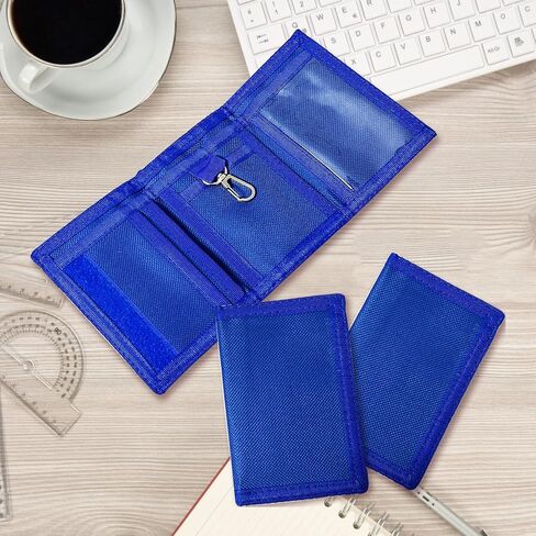 HXYCNNA RFID Wallet Trifold Wallets for Men, Velcro Wallet Keychain Wallet, Canvas Outdoor Sports Thin Wallet for Kids, Coin Purse with Zipper for Kids, Birthday Gifts Wallet(Navy Blue) in Saudi Arabia