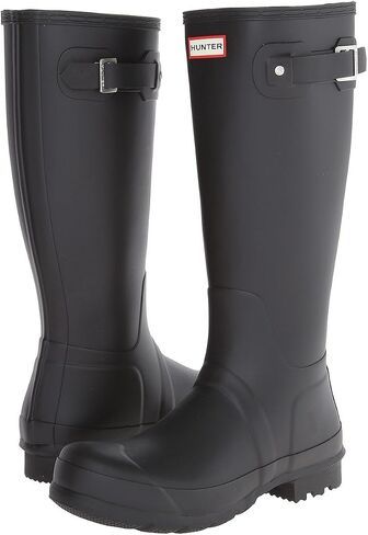 Hunter Original Tall Waterproof Rain Boots for Men Offers Cushioned Footbed for Comfort with Woven Nylon Lining Black 13 M in Saudi Arabia