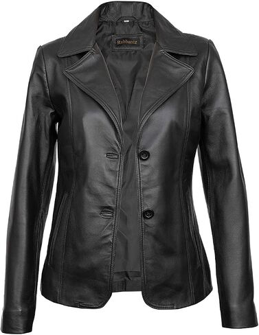 Lambskin Leather Blazer for Women Black Leather Blazer Jacket in Saudi Arabia