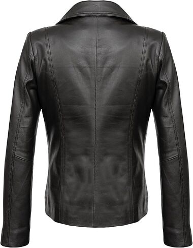 Lambskin Leather Blazer for Women Black Leather Blazer Jacket in Saudi Arabia
