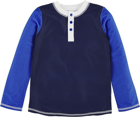 Mud Pie طفل صغير من Colorblock Rashguard، أزرق داكن، كبير in Saudi Arabia
