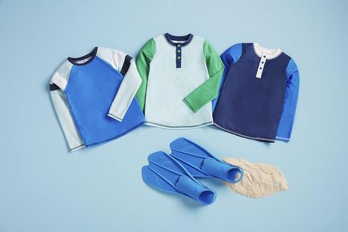 Mud Pie طفل صغير من Colorblock Rashguard، أزرق داكن، كبير in Saudi Arabia