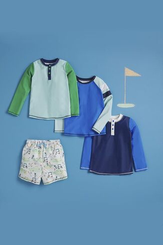 Mud Pie طفل صغير من Colorblock Rashguard، أزرق داكن، كبير in Saudi Arabia