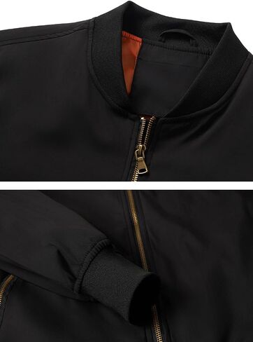 HOOD CREW Men’s Bomber Jacket Lightweight Casual Stylish Spring Fall Windbreaker Zip Up Outwear Coat with Pockets in Saudi Arabia