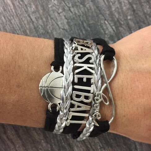 Infinity Collection Adjustable Basketball Charm Bracelet in Kuwait