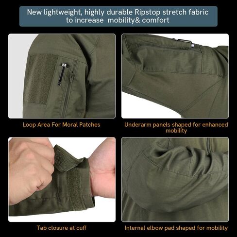 قميص KRYDEX التكتيكي G4 القتالي Ripstop Rapid Assault قميص طويل الأكمام مع وسادات الكوع in Kuwait