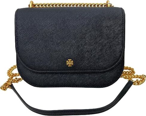 Tory Burch 147214 Emerson Black With Gold Hardware Leather Women's Adjustable Shoulder Bag in Saudi Arabia