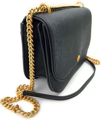 Tory Burch 147214 Emerson Black With Gold Hardware Leather Women's Adjustable Shoulder Bag in Saudi Arabia