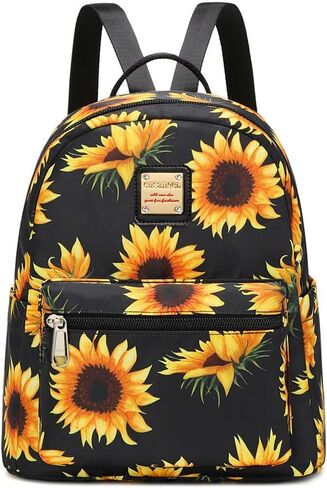 حقيبة ظهر صغيرة من Cusangel للنساء والفتيات، وحقيبة ظهر عباد الشمس وحقيبة ظهر بنقش مربعات باللونين الأسود والأبيض in Kuwait