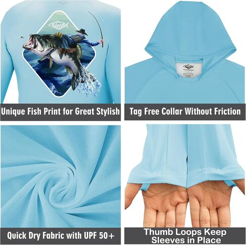 Palmyth Boys Fishing Shirt Youth Hoodie UPF 50+ Sun Protection Long Sleeve in Saudi Arabia