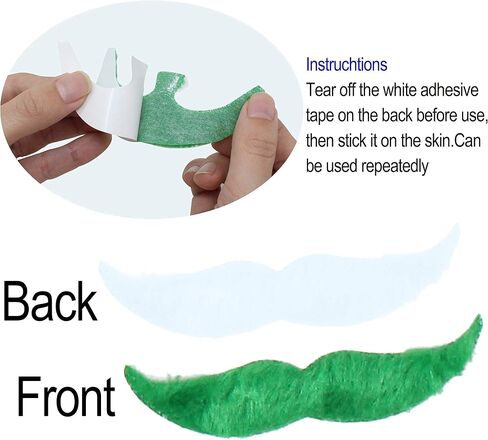 JOYIN 60 St. Patrick’s Day Fake Green and Orange Mustache Beard Self Adhesive Novelty Moustache St Patricks Party Favor and Costume Accessories in Saudi Arabia