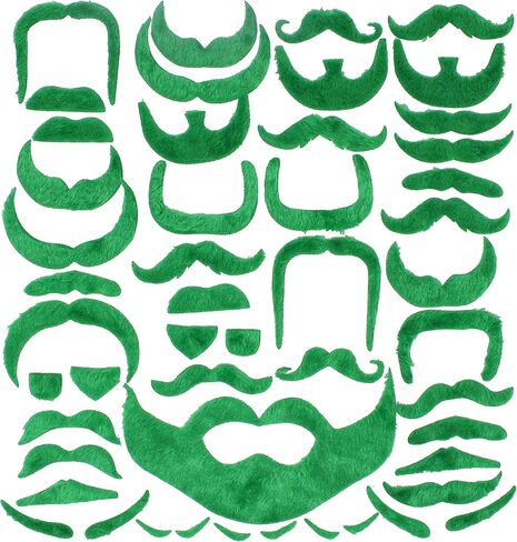 JOYIN 60 St. Patrick’s Day Fake Green and Orange Mustache Beard Self Adhesive Novelty Moustache St Patricks Party Favor and Costume Accessories in Saudi Arabia