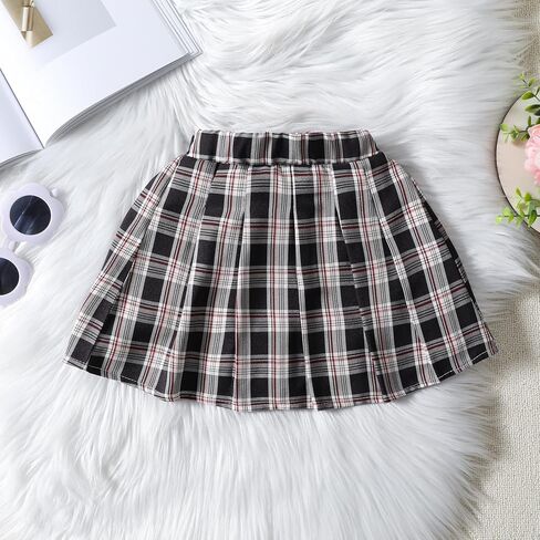 AMMENGBEI طفل صغير فتاة ملابس الصيف نفخة قصيرة الأكمام بلايز منقوشة تنورة Skort مجموعة الاطفال 2 قطعة ملابس الموضة in Kuwait