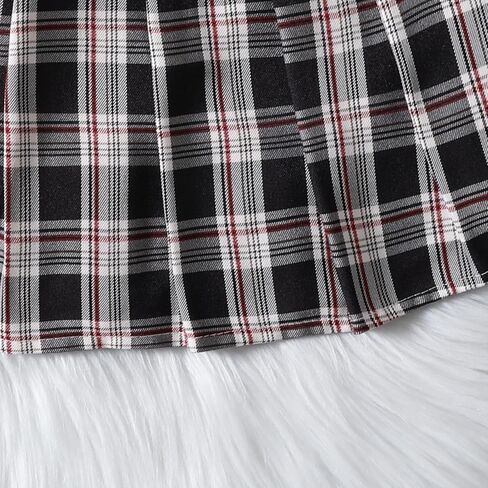 AMMENGBEI طفل صغير فتاة ملابس الصيف نفخة قصيرة الأكمام بلايز منقوشة تنورة Skort مجموعة الاطفال 2 قطعة ملابس الموضة in Kuwait