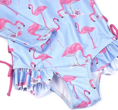 QPANCY الفتيات قطعة واحدة طفح الحرس ملابس الاطفال سحاب أكمام طويلة ملابس السباحة الصيف الشاطئ لباس سباحة UPF 50 + الحماية من الشمس in Kuwait