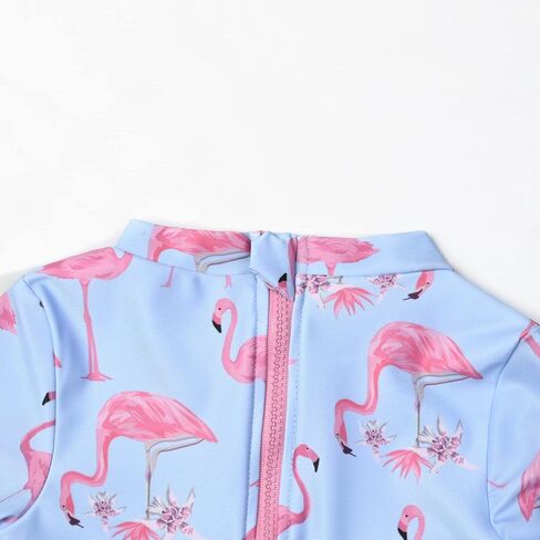 QPANCY الفتيات قطعة واحدة طفح الحرس ملابس الاطفال سحاب أكمام طويلة ملابس السباحة الصيف الشاطئ لباس سباحة UPF 50 + الحماية من الشمس in Kuwait