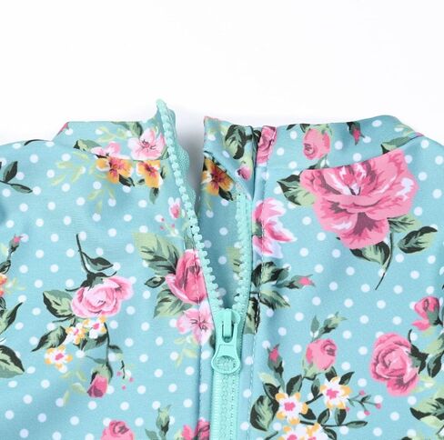QPANCY Girls One Piece Rash Guard Swimwear Kids Long Sleeve Zipper Swimsuit Summer Beach Bathing Suits UPF 50+ Sun Protection in Saudi Arabia