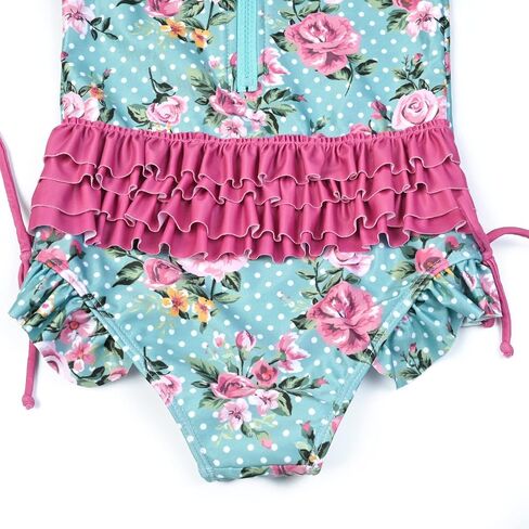 QPANCY Girls One Piece Rash Guard Swimwear Kids Long Sleeve Zipper Swimsuit Summer Beach Bathing Suits UPF 50+ Sun Protection in Saudi Arabia