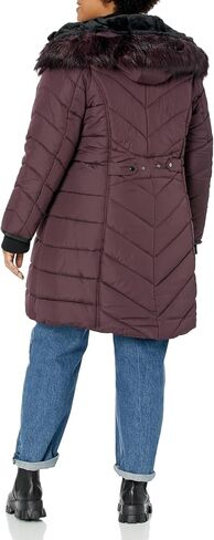 Avenue Women's Plus Size Coat Chev Puffer Long Fr Hood in Saudi Arabia