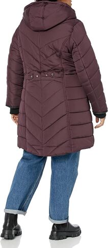 Avenue Women's Plus Size Coat Chev Puffer Long Fr Hood in Saudi Arabia