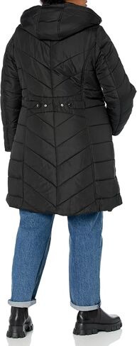Avenue Women's Plus Size Coat Chev Puffer Long Fr Hood in Saudi Arabia