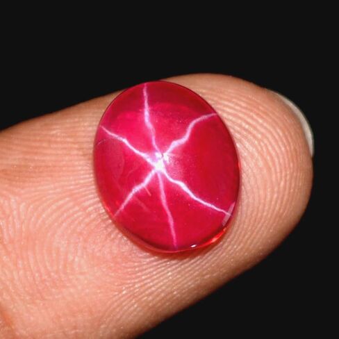 Natural Red Ruby 6 Rays Stone 5.85 Ct. Oval Oval Cabochon Star Ruby Loose Gemstone BP-902 in Saudi Arabia