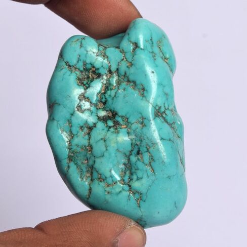 GEMHUB Natural Raw Blue Turquoise Chunk 271 Ct Uncut Rough Healing Crystal Blue Turquoise Stone BR-647 in Saudi Arabia
