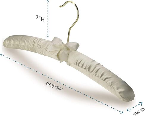 شماعات قماش الملابس المبطنة من FLORIDA BRANDS للنساء - عاجي، مجموعة من 12 شماعة معطف فاخرة للخزانة، شماعة العروس لفستان الزفاف، شماعات سترة in Kuwait