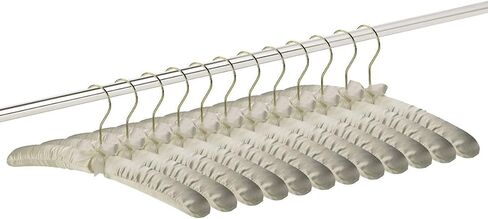 شماعات قماش الملابس المبطنة من FLORIDA BRANDS للنساء - عاجي، مجموعة من 12 شماعة معطف فاخرة للخزانة، شماعة العروس لفستان الزفاف، شماعات سترة in Kuwait