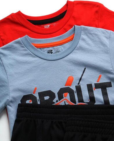 مجموعة شورتات رياضية للأولاد من Pro Athlete - تي شيرت أداء مكون من 4 قطع وشورتات رياضية - مجموعة ملابس رياضية صيفية للأولاد (2T-7) in Kuwait