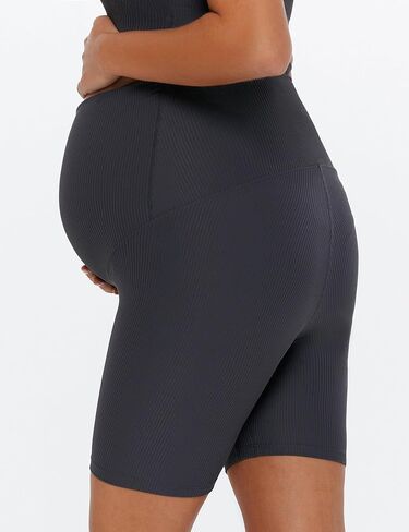 POSHDIVAH Ribbed Maternity Biker Shorts Over The Belly for Women - 5"/8" Buttery Soft Pregnancy Workout Athletic Short in Saudi Arabia
