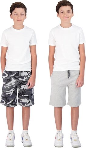 TONY HAWK Boys Knit Shorts with Pockets 2 Pack Pull on Skate Short for Kids in Kuwait