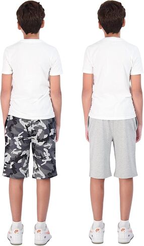 TONY HAWK Boys Knit Shorts with Pockets 2 Pack Pull on Skate Short for Kids in Kuwait