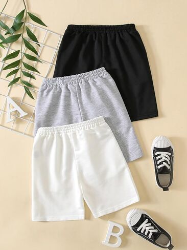 SOLY HUX Toddler Boy's 3 Piece Bow Front Track Shorts High Elastic Waist Summer Casual Shorts with Pockets in Saudi Arabia