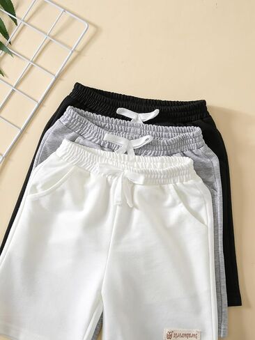 SOLY HUX Toddler Boy's 3 Piece Bow Front Track Shorts High Elastic Waist Summer Casual Shorts with Pockets in Saudi Arabia